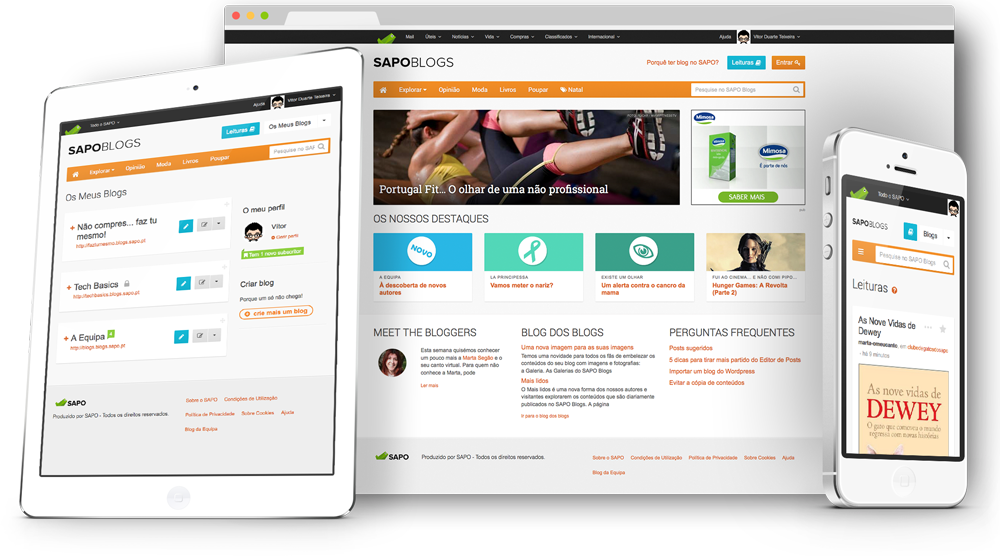 Multiple devices showing SAPO Blogs